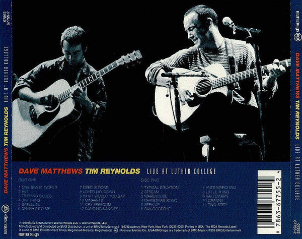 Dave Matthews & Tim Reynolds : Live At Luther College (2xCD, Album, Cin)