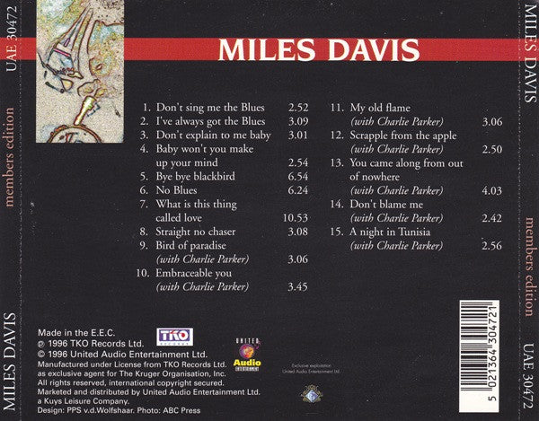 Miles Davis : Miles Davis (CD, Comp, RM)