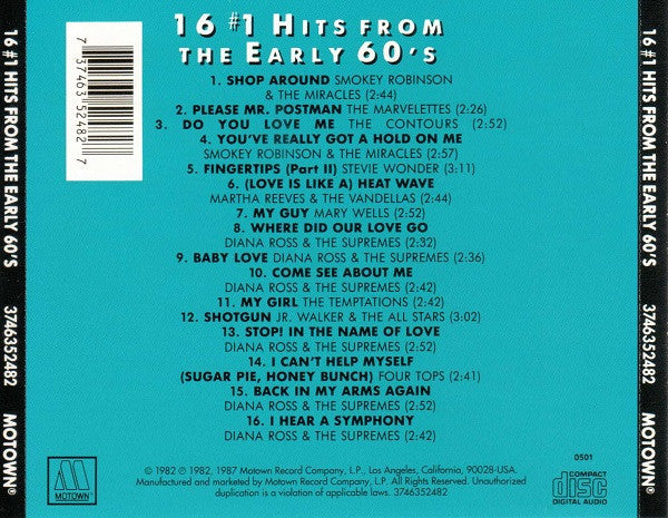 Various : 16 #1 Hits From The Early 60's (CD, Comp, RE)