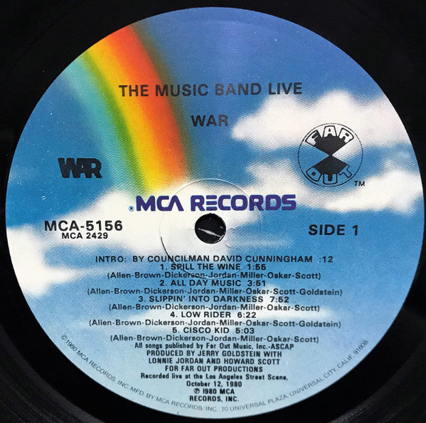 War : The Music Band Live (LP, Album, Glo)