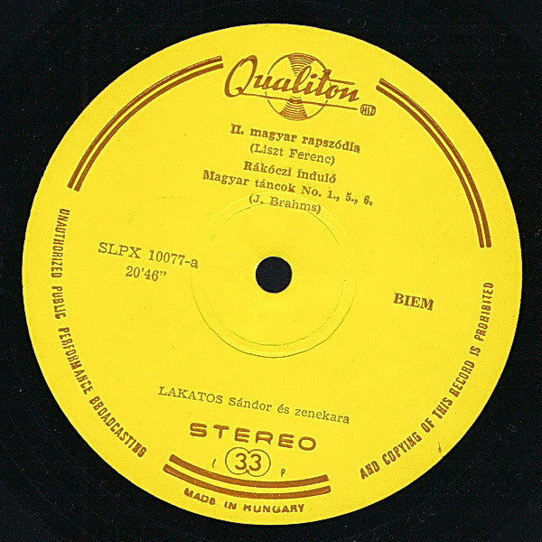 Sándor Lakatos And His Gipsy Band : Hejre Kati - Works By Liszt, Brahms, Kálmán, Hubay (LP)