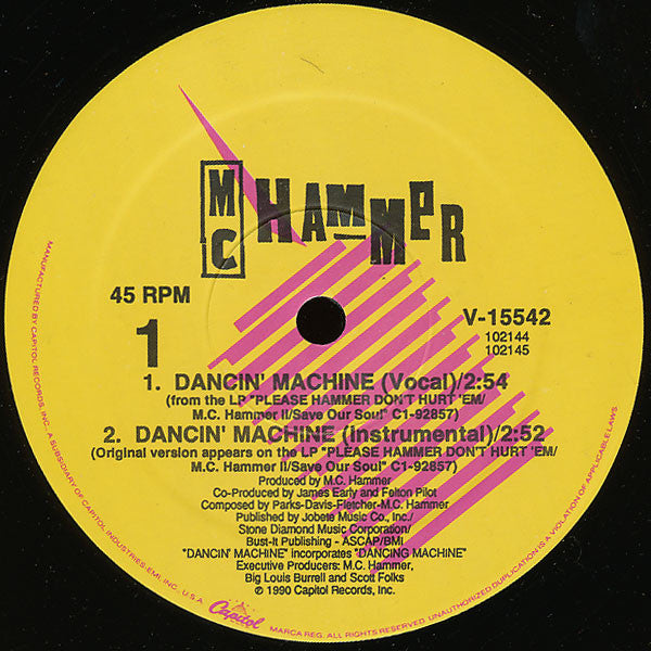 MC Hammer : Dancin' Machine (12", Single)