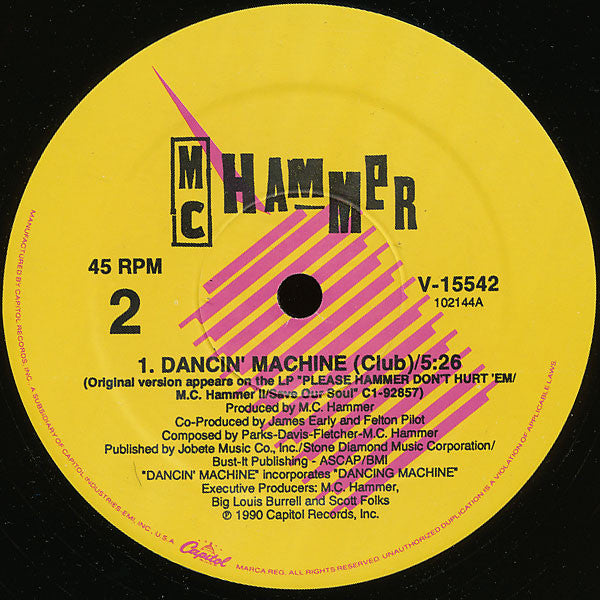 MC Hammer : Dancin' Machine (12", Single)