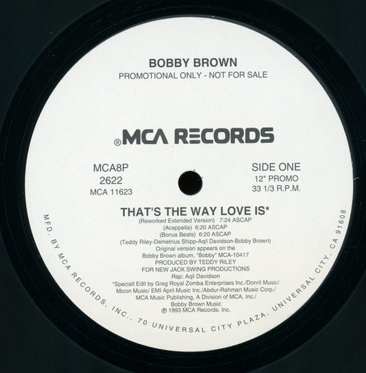 Bobby Brown : That's The Way Love Is (12", Promo)