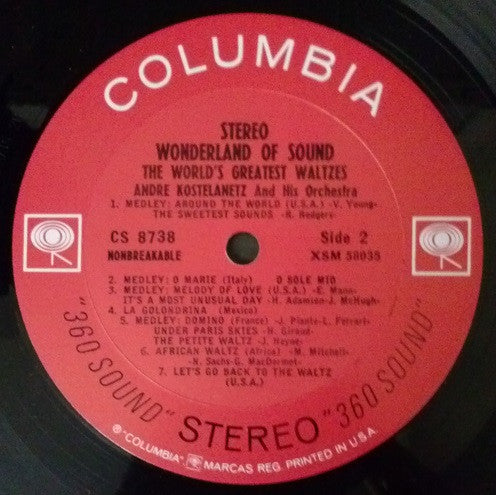 André Kostelanetz And His Orchestra : Wonderland Of Sound - The World's Greatest Waltzes (LP, Album)