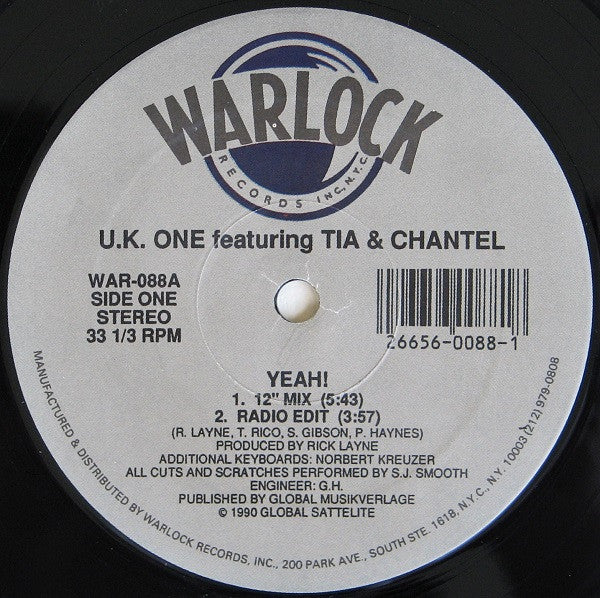 UK One Featuring Tia (18) & Chantel : Yeah! (12")