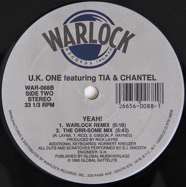 UK One Featuring Tia (18) & Chantel : Yeah! (12")