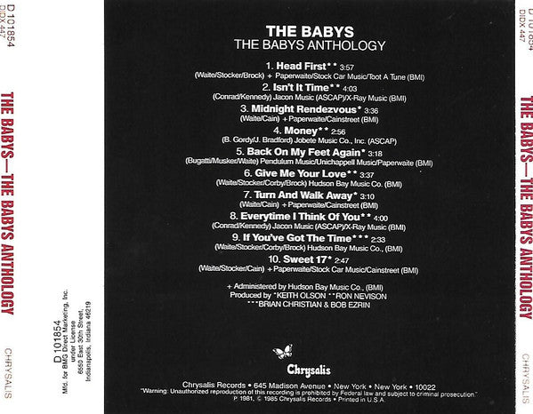 The Babys : Anthology (CD, Comp, Club, RE, BMG)