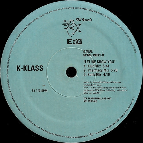 K-Klass : Don't Stop / Let Me Show You (12", Promo)