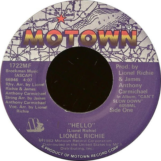 Lionel Richie : Hello (7", Single)