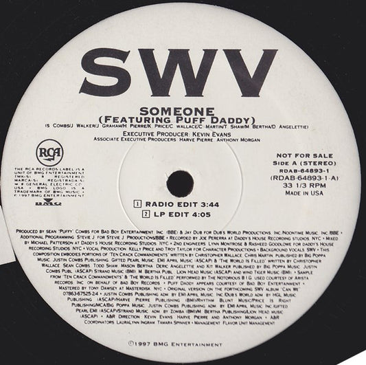 SWV : Someone (12", Promo)