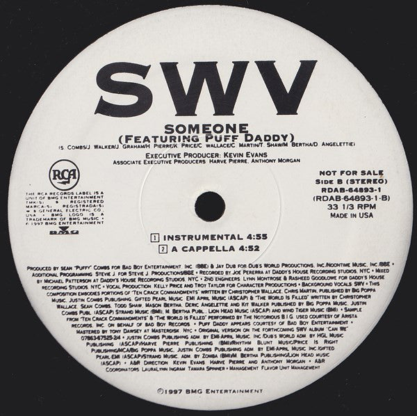 SWV : Someone (12", Promo)