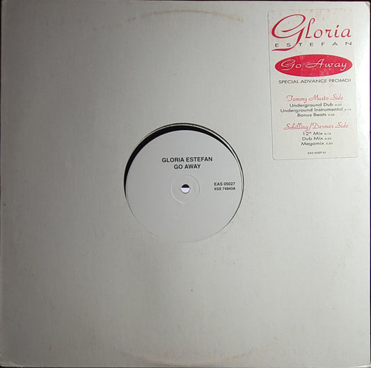 Gloria Estefan : Go Away (12", Promo, W/Lbl)