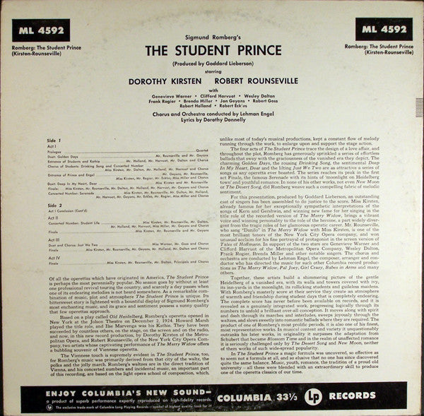 Dorothy Kirsten, Robert Rounseville : The Student Prince (LP, Album)