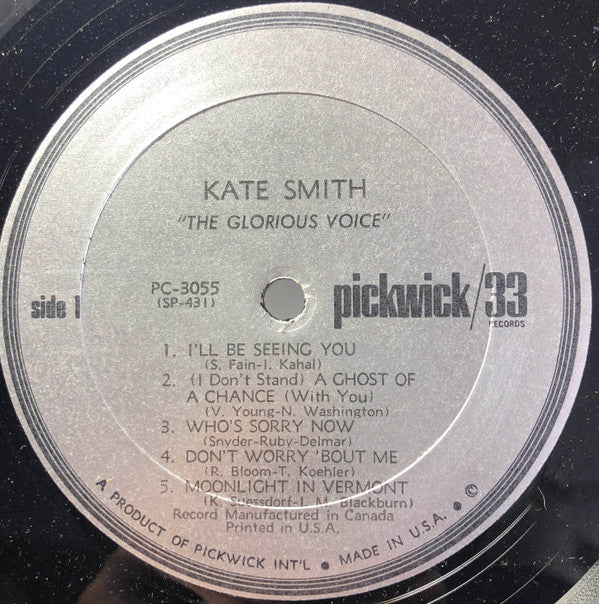 Kate Smith (2) : The Glorious Voice Of Kate Smith (LP, Mono)