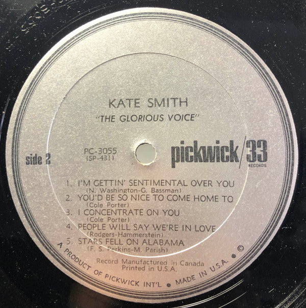 Kate Smith (2) : The Glorious Voice Of Kate Smith (LP, Mono)