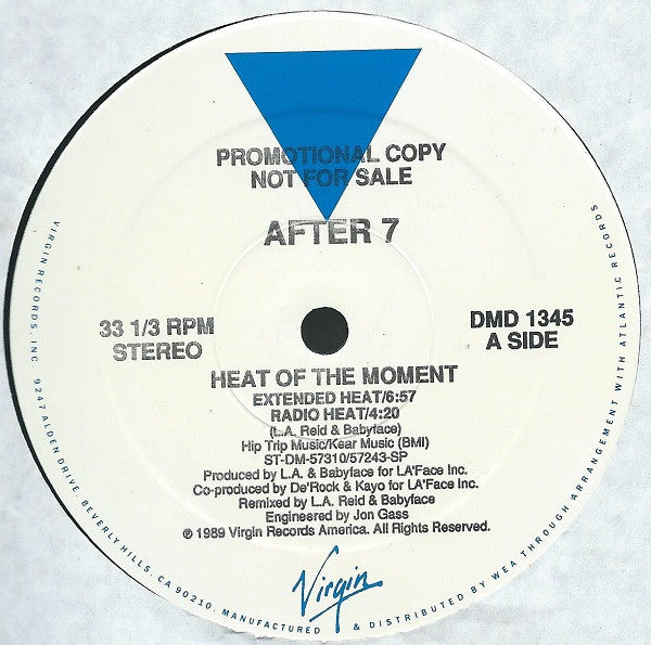 After 7 : Heat Of The Moment (12", Promo)