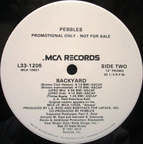 Pebbles : Backyard (12", Single, Promo)