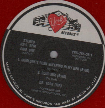 Dr. York : Someone's Been Sleeping In My Bed (12", Red)