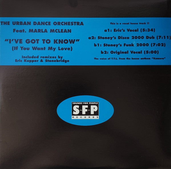 The Urban Dance Orchestra Feat. Marla McLean : I've Got To Know (If You Want My Love) (12")