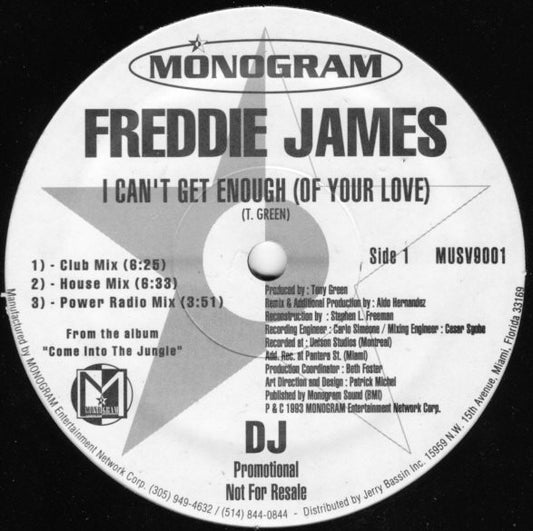 Freddie James : I Can't Get Enough (Of Your Love) (12", Promo)