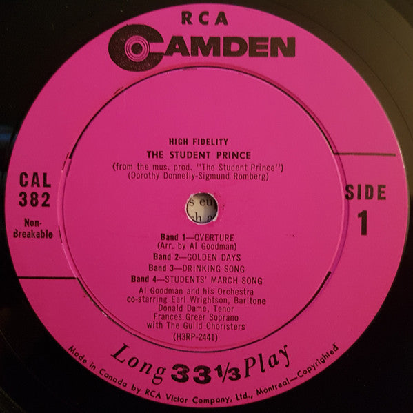 Al Goodman And His Orchestra, Sigmund Romberg : The Student Prince (LP, Album)