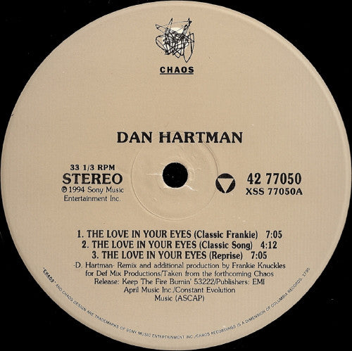 Dan Hartman : The Love In Your Eyes (12")