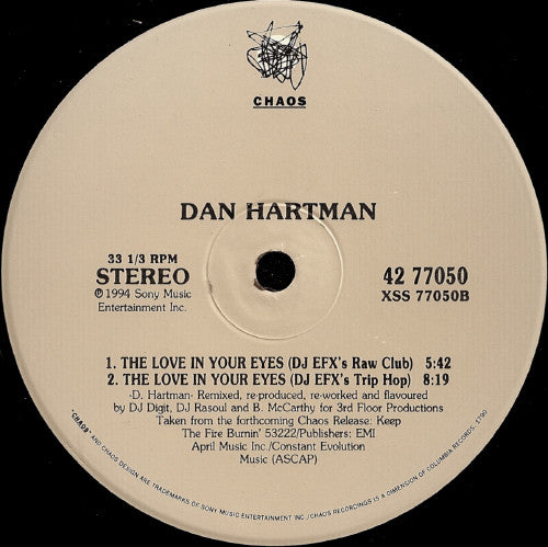 Dan Hartman : The Love In Your Eyes (12")