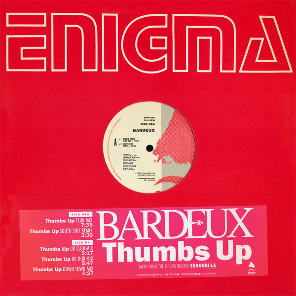 Bardeux : Thumbs Up (12", Promo)