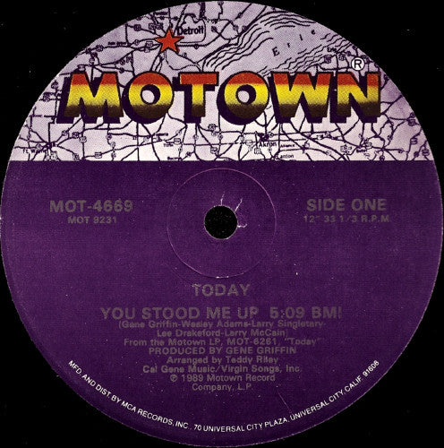 Today : You Stood Me Up (12", Single)