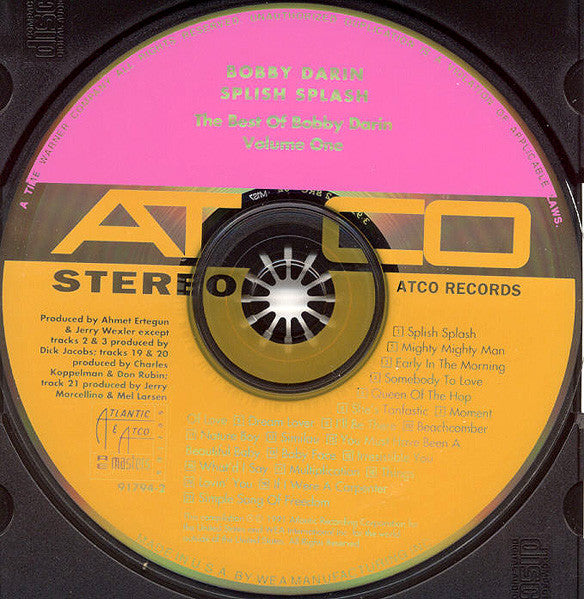 Bobby Darin : Splish Splash - The Best Of Bobby Darin Volume One (CD, Comp, RM, Spe)