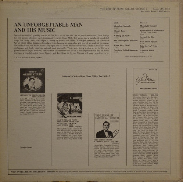 Glenn Miller : The Best Of Glenn Miller Volume 2 (LP, Comp, Mono)