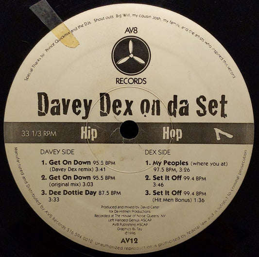 Davey Dex : Davey Dex On Da Set (12")