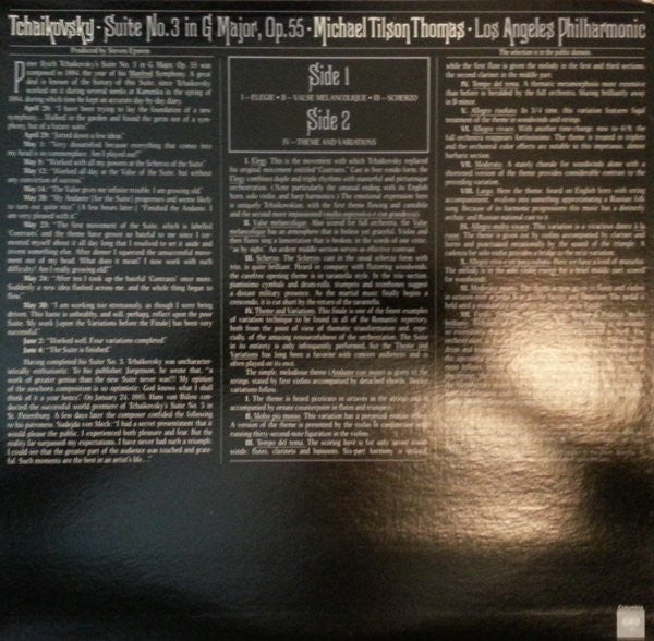 Pyotr Ilyich Tchaikovsky • Michael Tilson Thomas • Los Angeles Philharmonic Orchestra : Suite No. 3, Op. 55 (LP, Album)
