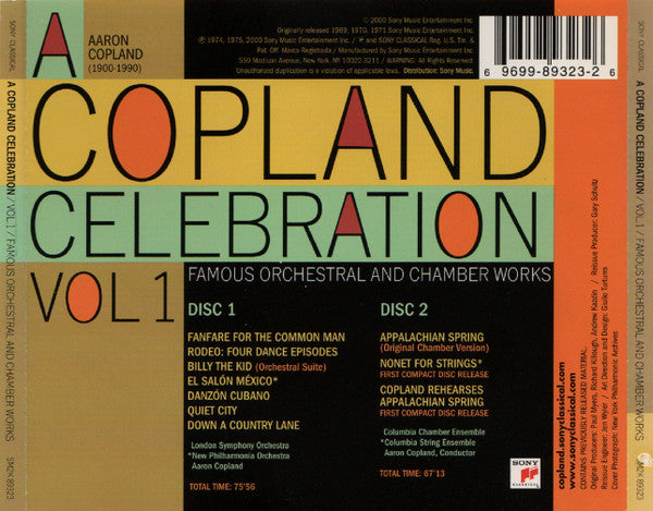 Aaron Copland : A Copland Celebration Vol. 1 (2xCD, Comp)