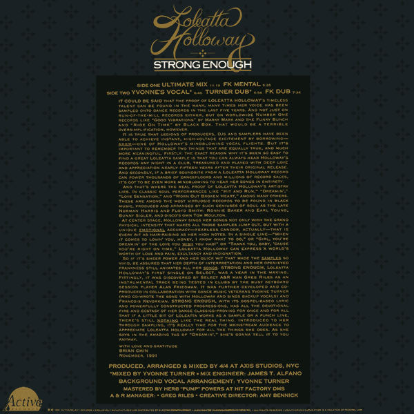 Loleatta Holloway : Strong Enough (12", Ltd, Promo)
