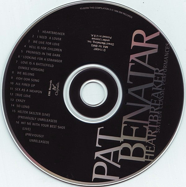 Pat Benatar : Heartbreaker (Sixteen Classic Performances) (CD, Comp, Club)