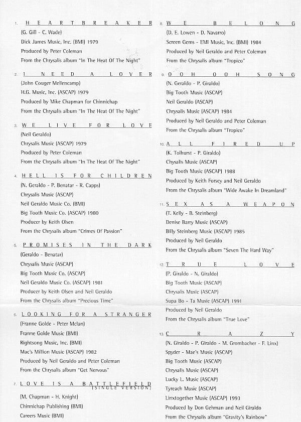 Pat Benatar : Heartbreaker (Sixteen Classic Performances) (CD, Comp, Club)