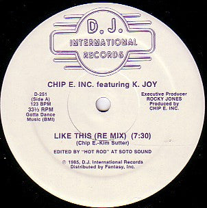 Chip E. Featuring K. Joy : Like This (12", Blu)
