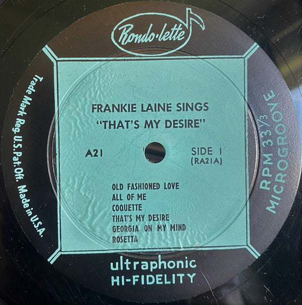 Frankie Laine : Sings (LP, Album, RE)