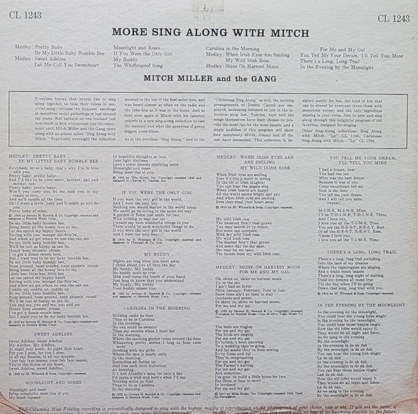 Mitch Miller And The Gang : More Sing Along With Mitch (LP, Album, Mono)