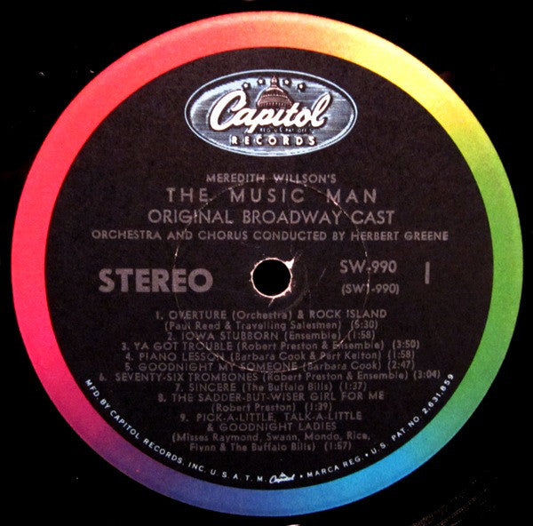 Meredith Willson : Meredith Wilson's The Music Man - Original Cast (LP, Album, RE, Scr)