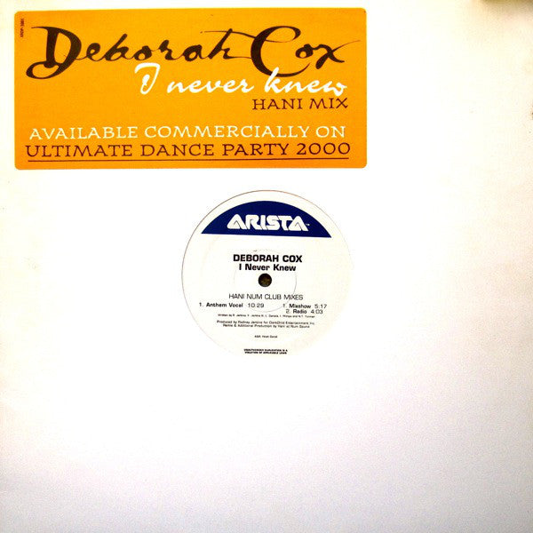Deborah Cox : I Never Knew (Hani Num Club Mixes) (12", Promo)