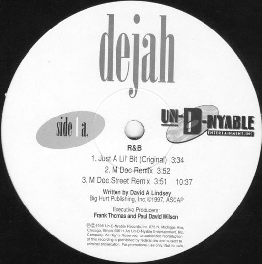 Dejah Gomez : Just A Lil' Bit (2x12")