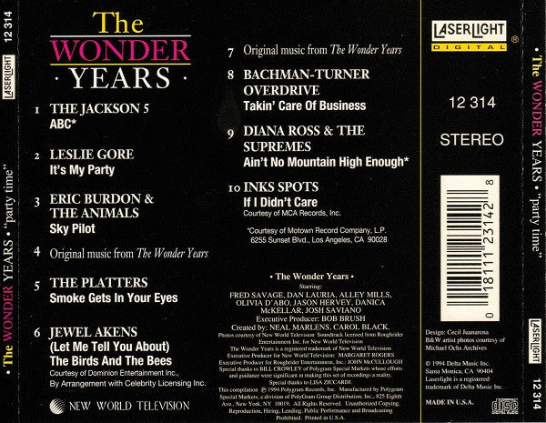 Various : Music From The Wonder Years "Party Time" (CD, Album, Comp)