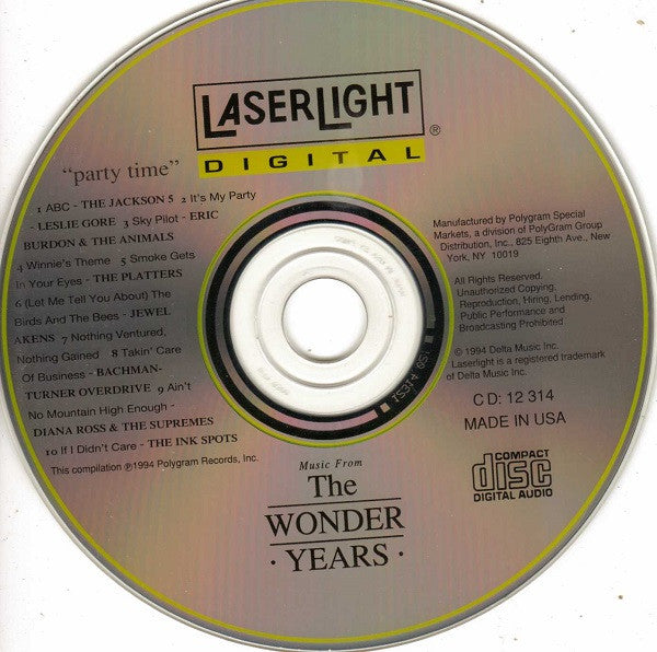 Various : Music From The Wonder Years "Party Time" (CD, Album, Comp)