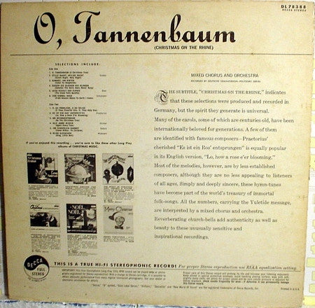 Werner Müller : O Tannenbaum (Christmas On The Rhine) (LP, Album)
