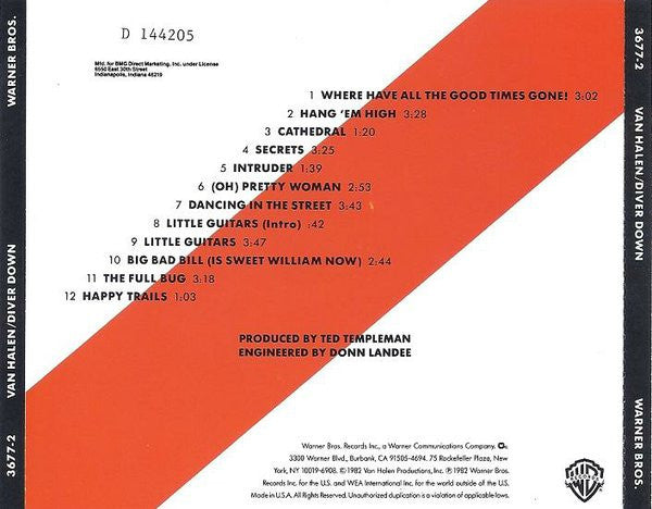 Van Halen : Diver Down (CD, Album, Club, RE)