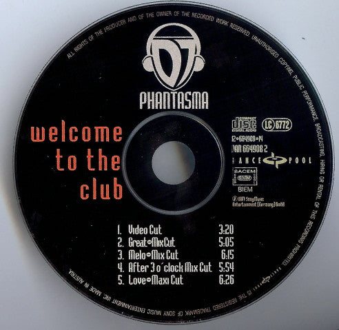 DJ Phantasma : Welcome To The Club (CD, Maxi)