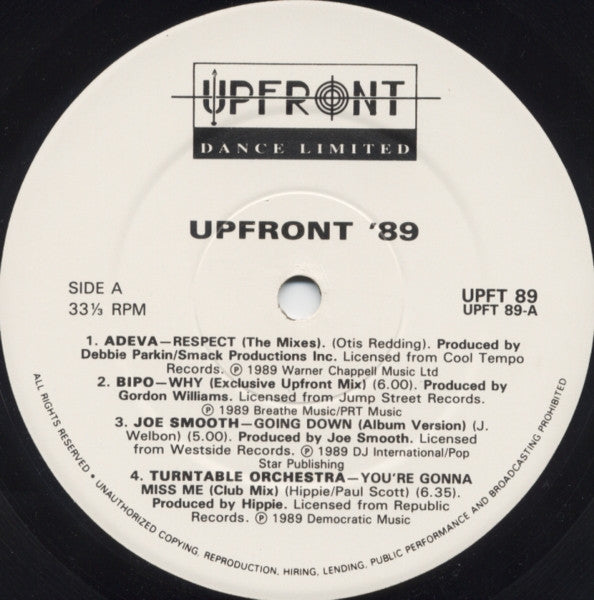 Various : Upfront 89 (2xLP, Comp, P/Mixed)